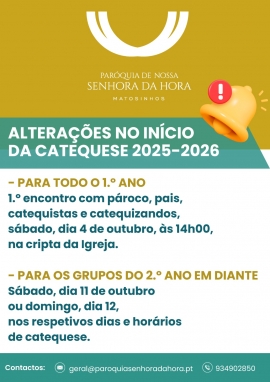 Início da Catequese 2025-2026