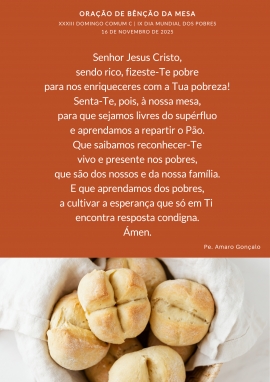 Oração para a Bênção da Mesa | 16.11.2025