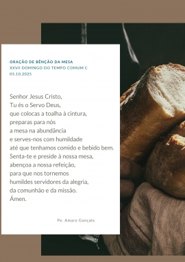 Oração para a Bênção da Mesa | 05.10.2025